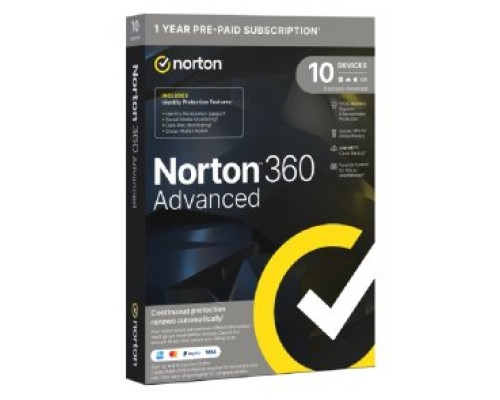 NORTON 360 ADVANCED PWM  200GB ES 1 USER 10 DEVICE 12MO GENERIC RSP MM GUM