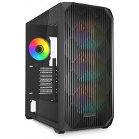 CAJA GAMING SHARKOON AK3 RGB ATX NEGRO 3XVENT 120MM 2XUSB SN FUENTE