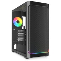 CAJA GAMING SHARKOON AK4W RGB Strip NEGRO 4XVENT 120MM 3XUSB SN FUENTE