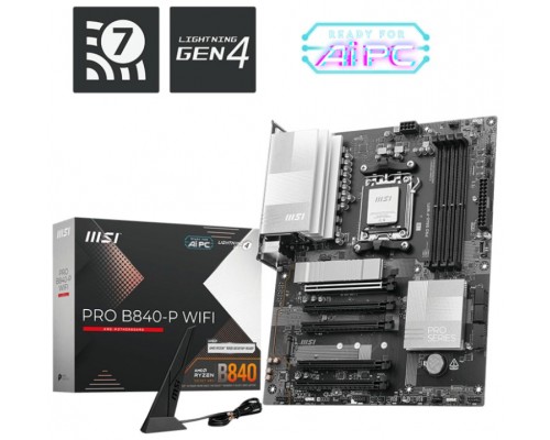 PLACA BASE MSI PRO B840-P WIFI PCI-E 16x Gen4, M.2 Gen4