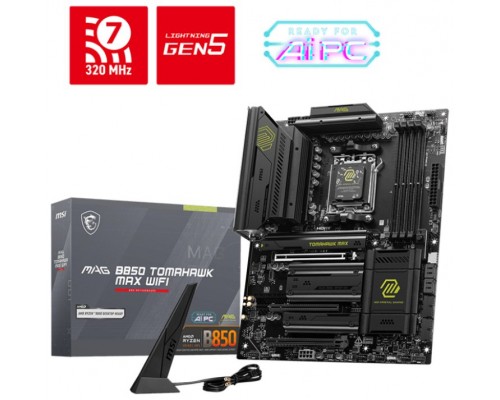 PLACA BASE MSI MAG B850 TOMAHAWK MAX WIFI PCI-E x16 Gen5, M.2 Gen5