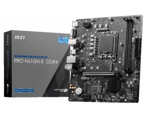 PLACA BASE MSI PRO H610M-E D4 1700 MATX 2XDDR4