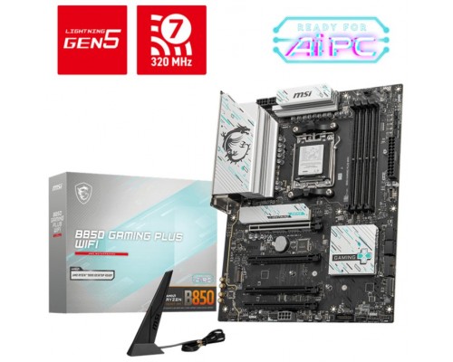PLACA BASE MSI B850 GAMING PLUS WIFI PCI-E x16 Gen5, M.2 Gen5
