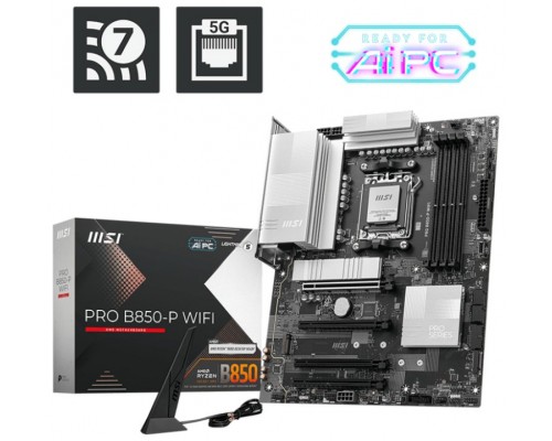 PLACA BASE MSI PRO B850-P WIFI PCI-E x16 Gen5, M.2 Gen5
