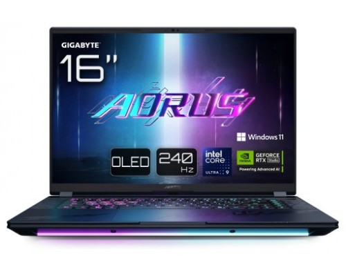 PORTATIL GIGABYTE AORUS MASTER 16 U9-275HX RTX 5080 32GB 1TB 16"OLED W11P