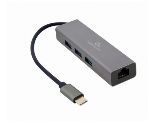 ADAPTADOR DE RED GEMBIRD USB-C GIGABIT CON CONCENTRADOR USB 3.1 DE 3 PUERTOS