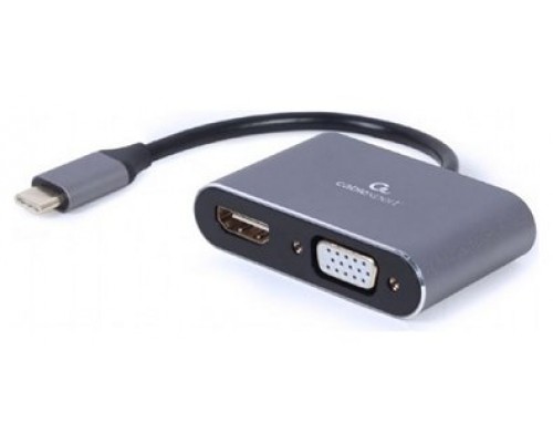 ADAPTADOR DE PANTALLA GEMBIRD USB TIPO C A HDMI , VGA, GRIS ESPACIAL