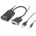 CABLE ADAPTADOR GEMBIRD VGA MACHO A HDMI HEMBRA 0,15M CON AUDIO 3,5MM