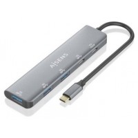 HUB AISENS USB 3.2 GEN1 USB-C/M-USB-C PD100W/H-USB-C/H-3XUSB-A/H