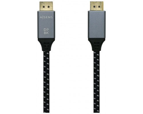 CABLE AISENS DISPLAYPORT V1.4 8K60HZ DP M-DP M GRIS NEGRO 3.0M