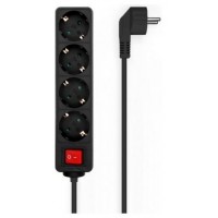 REGLETA AISENS BASE 4 TOMAS INTERRUPTOR CABLE 3x1.5MM2 1.4M NEGRO