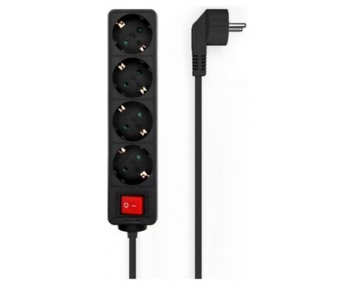 REGLETA AISENS BASE 4 TOMAS INTERRUPTOR CABLE 3x1.5MM2 1.4M NEGRO