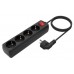 REGLETA AISENS BASE 4 TOMAS INTERRUPTOR CABLE 3x1.5MM2 1.4M NEGRO
