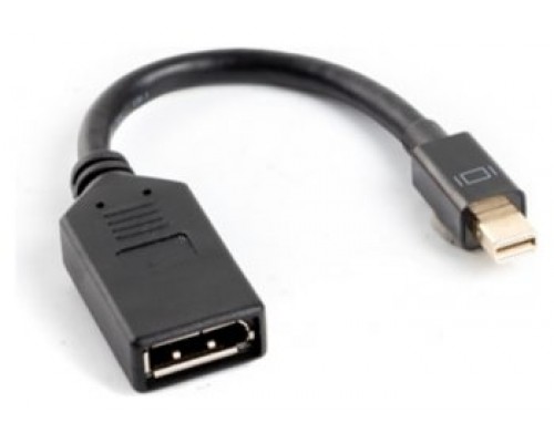 ADAPTADOR LANBERG DISPLAYPORT MINI MACHO A DISPLAYPORT HEMBRA CABLE 10 CM NEGRO