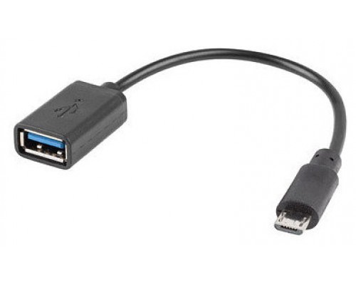 ADAPTADOR LANBERG OTG USB MICRO(M) 2.0 A USB-A(H) 15 CM NEGRO