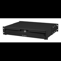 CAJON PARA RACK 19" 2U 483X360MM HASTA 90KG NEGRO CIERRE FRONTAL