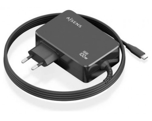 CARGADOR AISENS GAN 100W PD3.0 1XUSB-C 1.8M NEGRO
