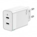 CARGADOR GAN AISENS 45W 2XUSB-C PD3.0 QC4.0 BLANCO