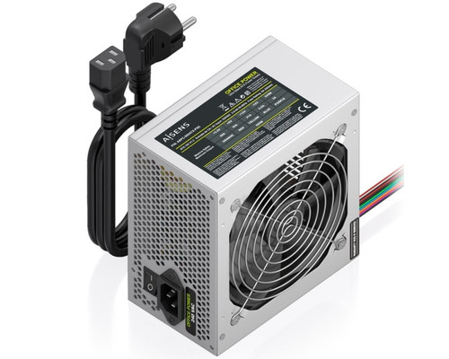 FUENTE ALIMENTACION AISENS ATX 500W CABLE ALIMENTACION OEM PLATA-DI2 FUENTE ALIMENTACION AISENS ATX 500W CABLE ALIMENTACION OEM PLATA