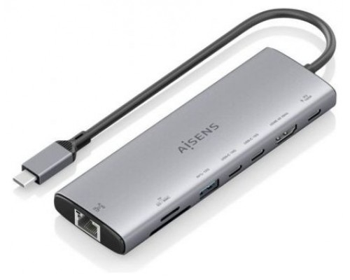 USB-C DOCK AISENS 8 EN 1 HDMI RJ45 USB-A 10G 2XUSBC 10G SD MICRO SD PD 100W