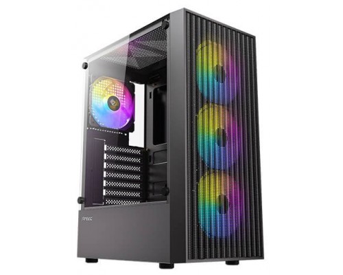 CAJA ANTEC AX27 ARGB ATX NEGRO 4XVENT 120MM 2XUSB SN FUENTE