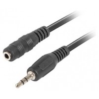 CABLE LANBERG ESTEREO JACK 3.5 MM MACHO A JACK 3.5 MM HEMBRA NEGRO 1.5 M