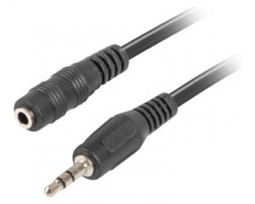 CABLE ESTEREO LANBERG JACK 3.5 MM MACHO/JACK 3.5MM HEMBRA 5M NEGRO