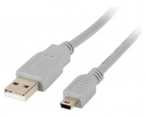 CABLE USB LANBERG 2.0 MACHO/MINI USB MACHO 1.8M GRIS