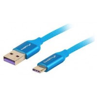 CABLE USB LANBERG 2.0 MACHO/USB C MACHO 5A 1M AZUL