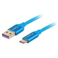 CABLE USB LANBERG 2.0 MACHO/USB C MACHO 5A 1M AZUL