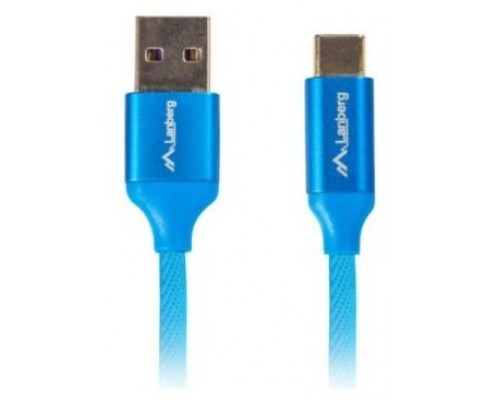 CABLE USB LANBERG 2.0 MACHO/USB C MACHO QUICK CHARGE 3.0 0.5M AZUL