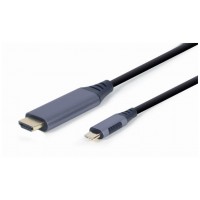 CABLE ADAPTADOR DE PANTALLA GEMBIRD USB TIPO C A HDMI, GRIS ESPACIAL, 1,8 M