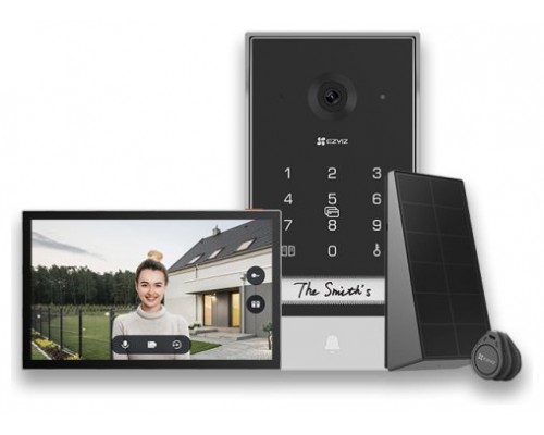 EZVIZ VIDEOPORTERO WIFI EP7 2K BATERIA EXTERIOR CON PANEL SOLAR NEGRO/PLATA
