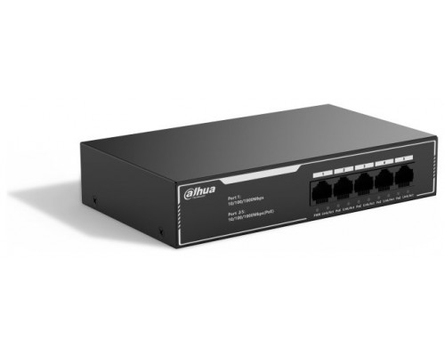 SWITCH IT DAHUA DH-SG1005LP 5-PORT ECONOMICAL GIGABIT SWITCH WITH 4-PORT POE