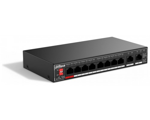 SWITCH IT DAHUA DH-SG1010P 10-PORT UNMANAGED DESKTOP GIGABIT SWITCH 8-PORT POE