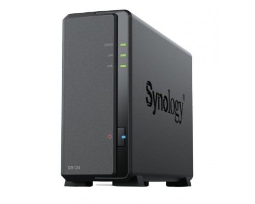 NAS SYNOLOGY DS124 2 BAHIAS ETHERNET J4125 NEGRO