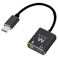 CABLE ADAPTADOR AUDIO EWENT USB C A 2 JACK 3,5 mm AURICULAR Y MICRO