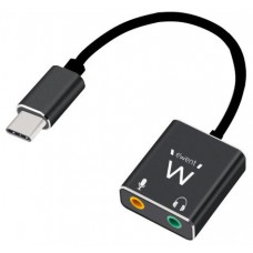 CABLE ADAPTADOR AUDIO EWENT USB C A 2 JACK 3,5 mm AURICULAR Y MICRO