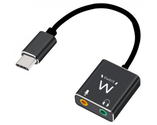 CABLE ADAPTADOR AUDIO EWENT USB C A 2 JACK 3,5 mm AURICULAR Y MICRO