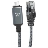 CABLE CONVERTIDOR RED EWENT USB-C 3.1 TO RJ45 CAT6 FTP 1GB GRIS 1,5M
