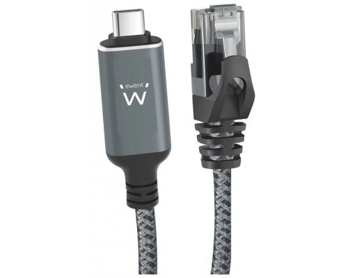 CABLE CONVERTIDOR RED EWENT USB-C 3.1 TO RJ45 CAT6 FTP 1GB GRIS 3M