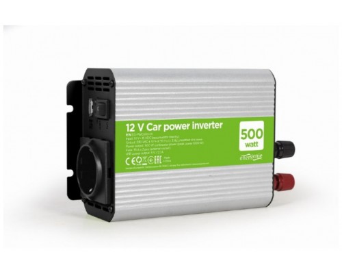 INVERSOR DE CORRIENTE GEMBIRD  PARA COCHE DE 12V 500W