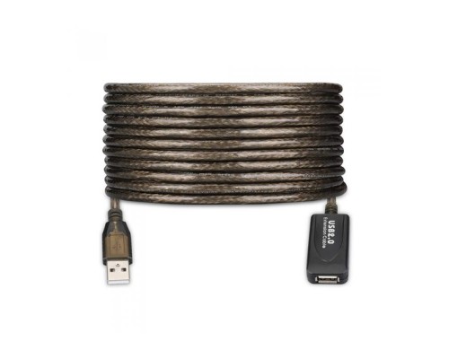 CABLE ALARGADOR EWENT  USB 2.0 USB-A AMPLIFICACION SEÑAL 20m NEGRO
