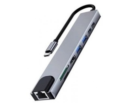 HUB EWENT USB 3.2 GEN1 USB-C DOCK 8-1 HDMI 4K 2XUSB-C 2XUSB-A LAN CARD READER