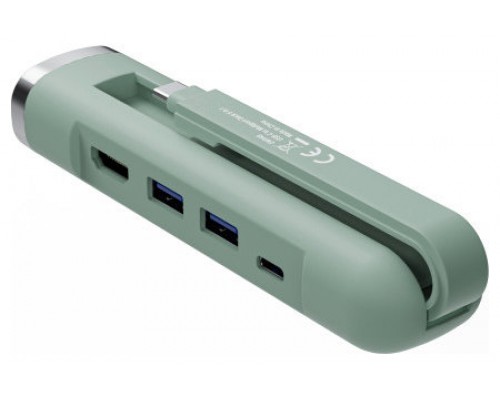 HUB EWENT USB-C Y USB-A MULTIPORT DOCK 5-1 HDMI VERDE