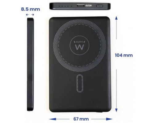 POWER BANK EWENT ULTRASLIM MAGSAFE 5000 MAH PD 20W 1XUSB-C