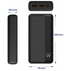 POWER BANK EWENT 20.000MAH PD22.5W 1XUSB-C 1X MICROUSB(IN) 1XTYPE-C 2XUSB-A(OUT)