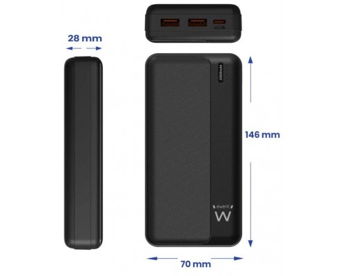 POWER BANK EWENT 20.000MAH PD22.5W 1XUSB-C 1X MICROUSB(IN) 1XTYPE-C 2XUSB-A(OUT)