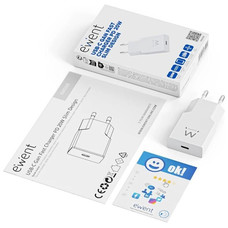 CARGADOR MOVIL EWENT EW1310 USB-C PD 20W GAN BLANCO