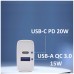 CARGADOR EWENT USB-C Y USB-A QC3.0 AC PD 2 PUERTOS (20W) BLANCO